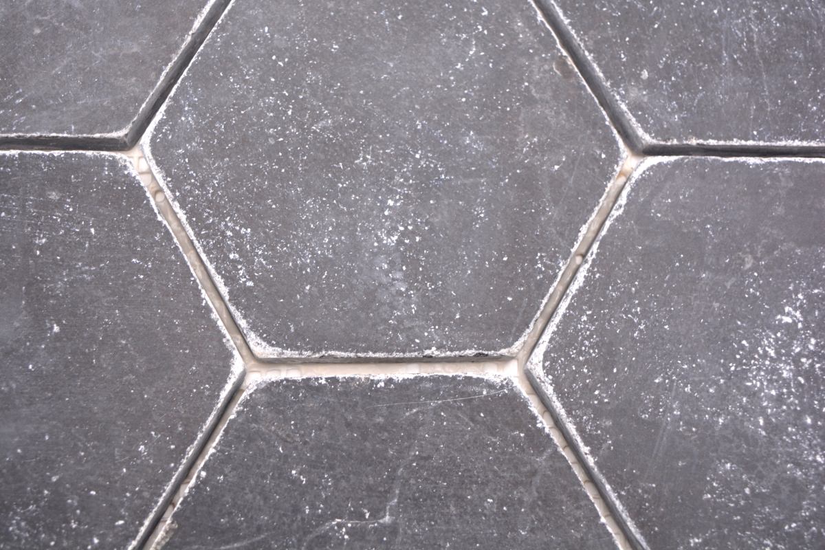 Hexagon Marmor Matt Schwarz Mosaikfliesen Wand und Boden Fliesen Schweiz