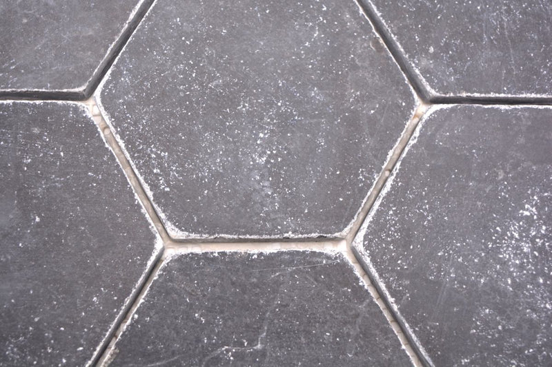 Hexagon Marmor Matt Schwarz Mosaikfliesen Wand und Boden Fliesen Schweiz