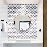 Hexagon Marmor Weiss Grau Mosaik Fliese