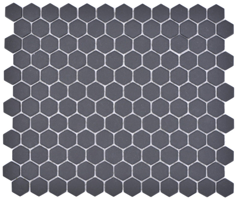 Hexagon Schwarz Anti Rutsch Mosaik Fliese