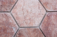 Hexagon Travertin Matt Rot Rosso Mosaikfliesen