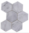 Hexagon Travertin Matt Weiss Carrara Mosaikfliese
