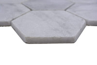 Hexagon Travertin Weiss Carrara Mosaikfliese Quarz Look