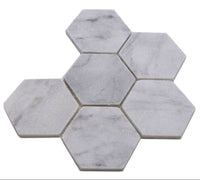 Hexagon Travertin Matt Weiss Carrara Mosaikfliese Online Kaufen