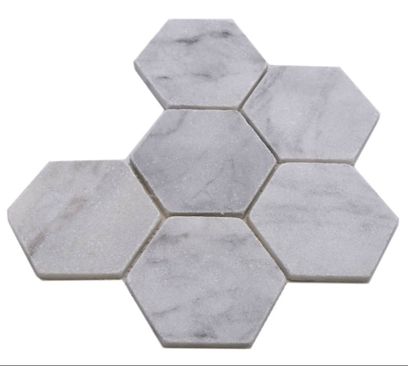 Hexagon Travertin Matt Weiss Carrara Mosaikfliese Online Kaufen