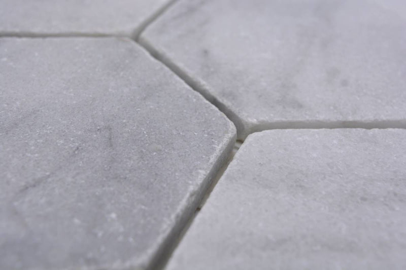 Hexagon Travertin Matt Weiss Carrara Mosaikfliese Wand und Boden Fliese