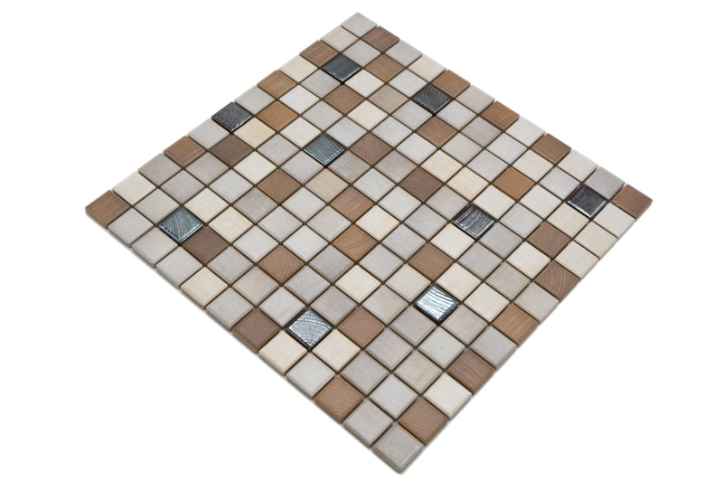 Holz Braun Beige Mosaikfliese - Wand und Boden Fliese