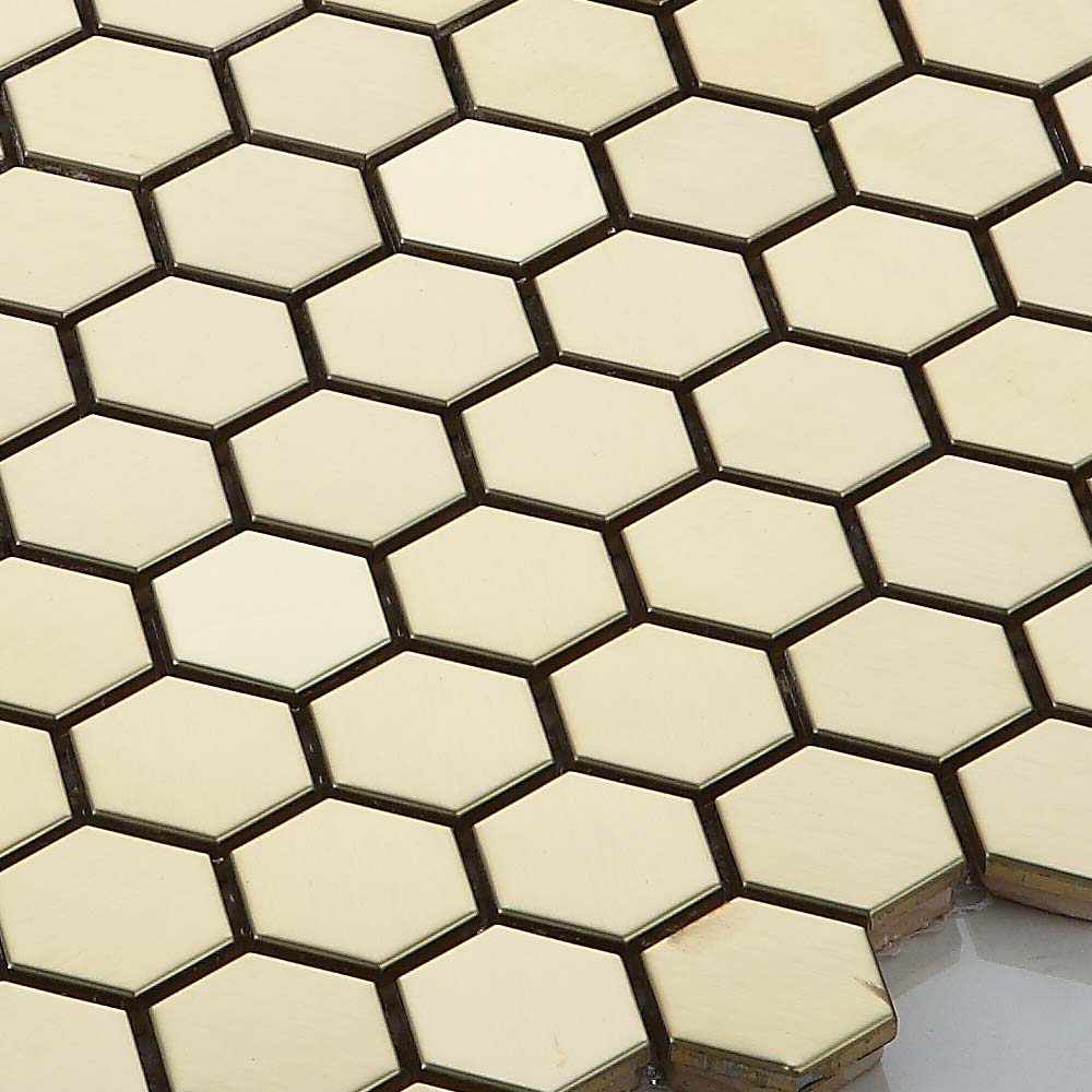 Honey Gold Hexagon Edelstahl Mosaikfliese