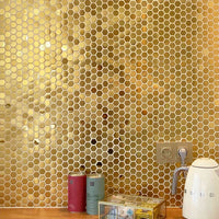 Honey Gold Hexagon Edelstahl Mosaikfliese Küchenwand