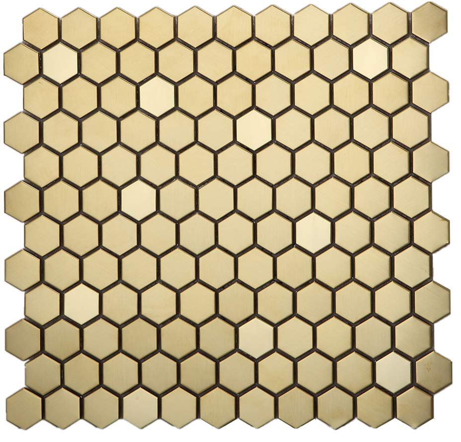 Honey Gold Hexagon Edelstahl Mosaikfliese Metall