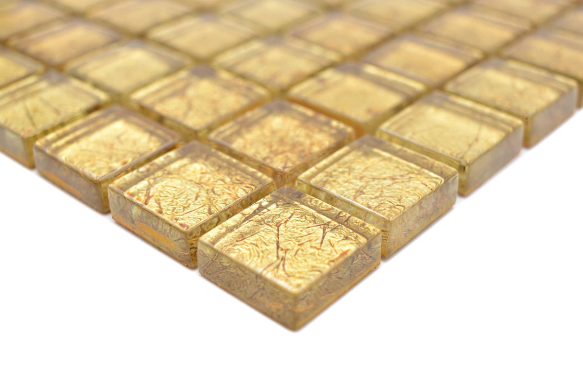 Gold Glasmosaik Fliese - 8 mm