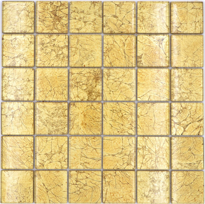 Gold Glasmosaik Fliese 48 x 48 mm