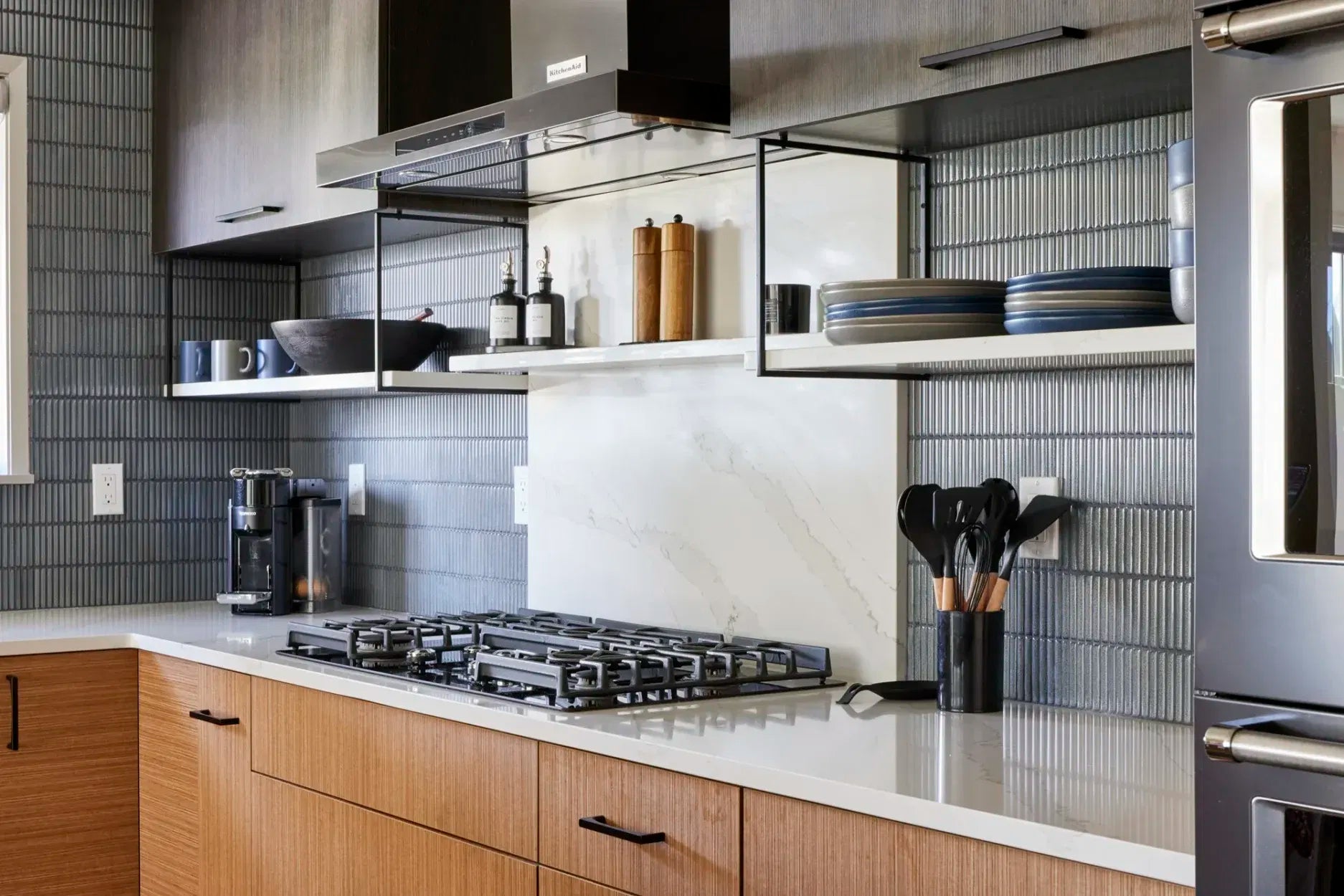 Blau Grau KitKat Mini Glanz Porzellan Mosaikfliese Küchen Spritzschutzfliese