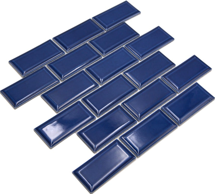 Keramik Fliese St. Gallen Ziegel Blau Retro