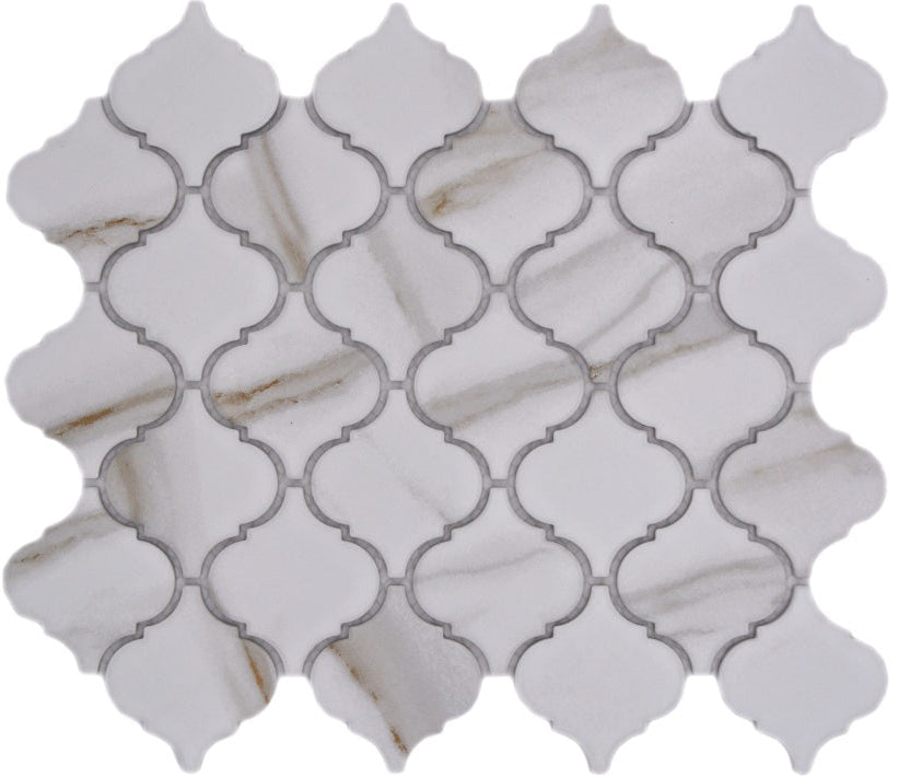 Keramik Luzerner Arabesque Weißes Laternen-Mosaik Plättli