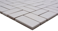 Keramik Parkettoptik Weiss Mosaikfliese 298x298 mm Gefechtet