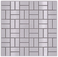 Keramik Parkettoptik Weiss Mosaikfliese 298x298 mm Glänzend