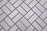 Keramik Parkettoptik Weiss Mosaikfliese 298x298 mm Matt