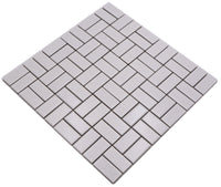 Keramik Parkettoptik Weiss Mosaikfliese 298x298 mm Plättli
