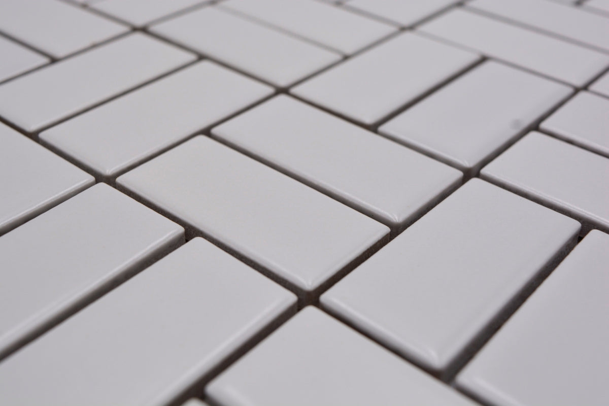 Keramik Parkettoptik Weiss Mosaikfliese 298x298 mm Schweiz 