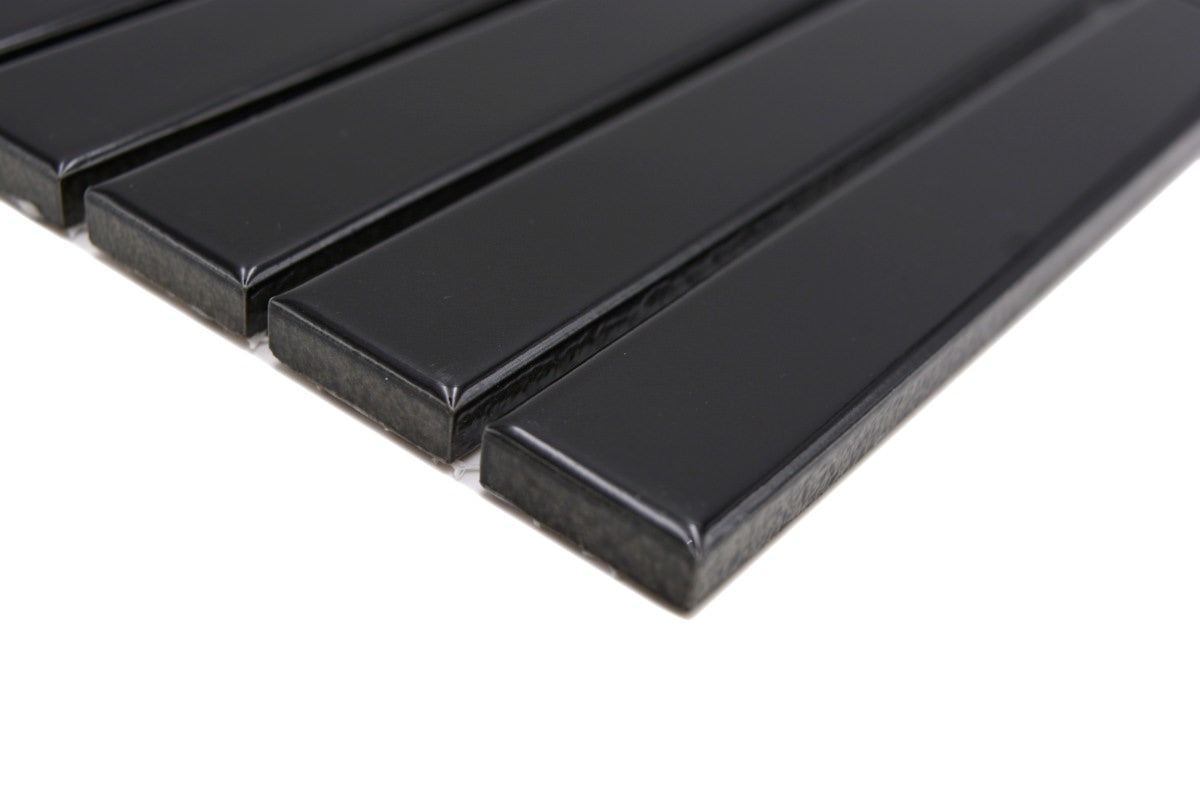 Kitkat Schwarz  Porzellan Mosaikfliesen Stick Plättli