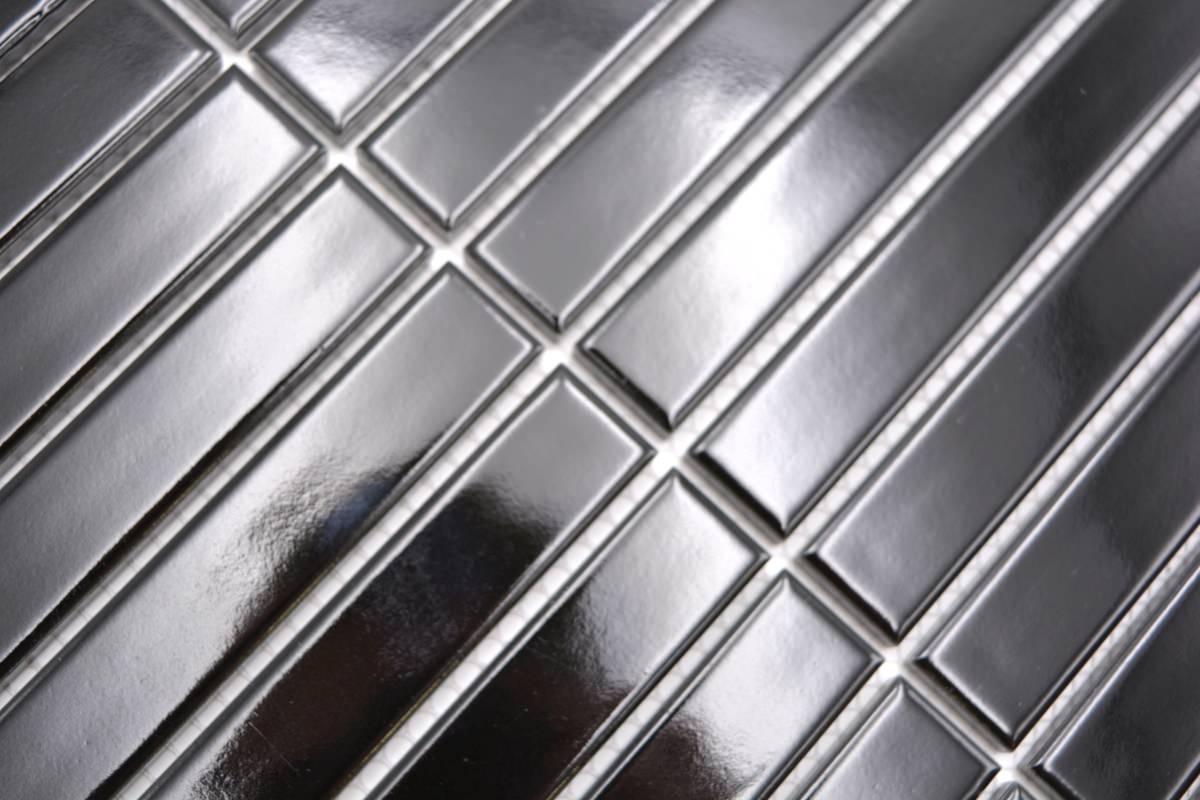 Kitkat Schwarz Glänzend Porzellan Mosaikfliese Wand und Boden Fliesen