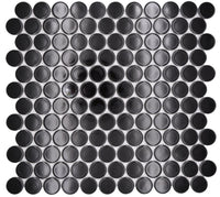 Knopf Schwarz Glanz Mosaikfliese