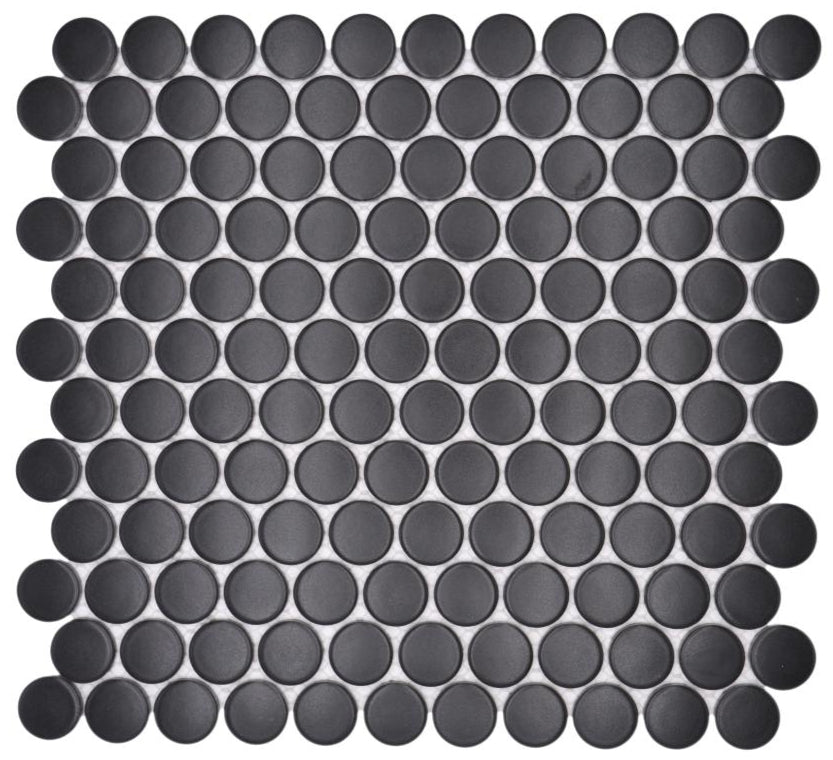 Knopf Schwarz Matt Mosaikfliese