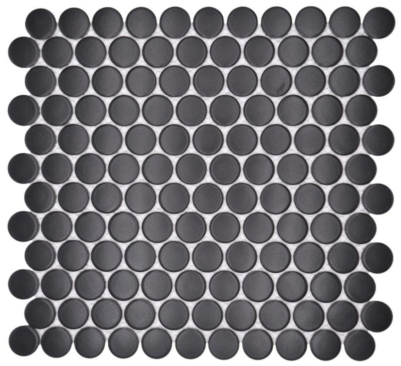 Knopf Schwarz Matt Mosaikfliese