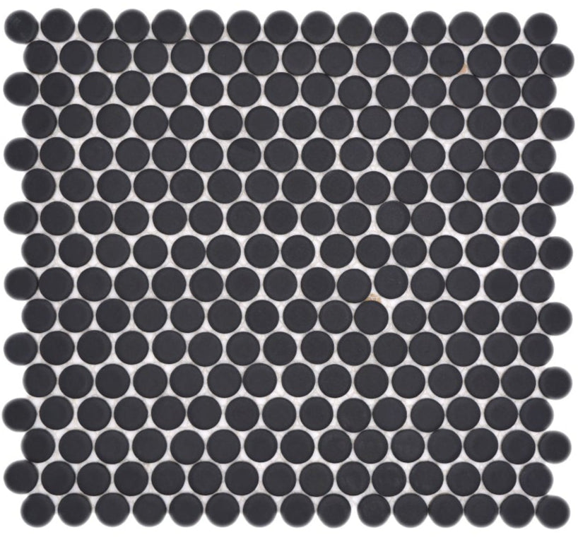 Knopf Schwarz Unversiegelt Matt Mosaikfliese Schweiz Plättli
