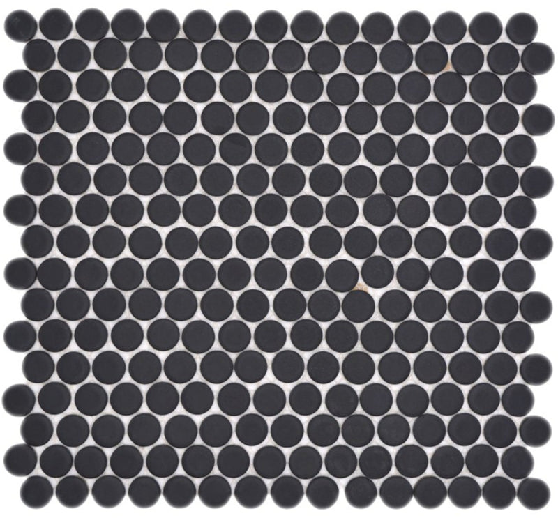 Knopf Schwarz Unversiegelt Matt Mosaikfliese Schweiz Plättli
