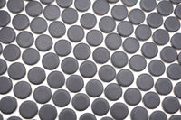Knopf Schwarz Unversiegelt Matt Mosaikfliese Suisse Mosaïque pastille noire non scellée mate.
