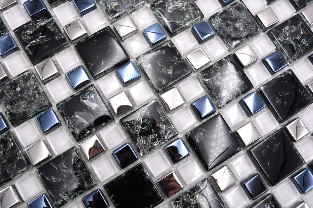 Schwarze Glas Kristall Mosaikfliese