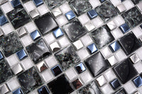 Schwarze Glas Kristall Mosaikfliese