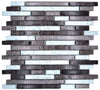 Kristal Silber Schwarz Mauerverband Mosaik Fliese