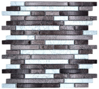 Kristal Silber Schwarz Mauerverband Mosaik Fliese