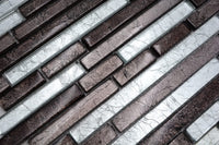 Kristal Silber Schwarz Mauerverband Mosaik Fliesen