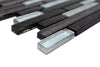 Silber Schwarz Mauerverband Mosaik Fliese 