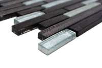 Silber Schwarz Mauerverband Mosaik Fliese 