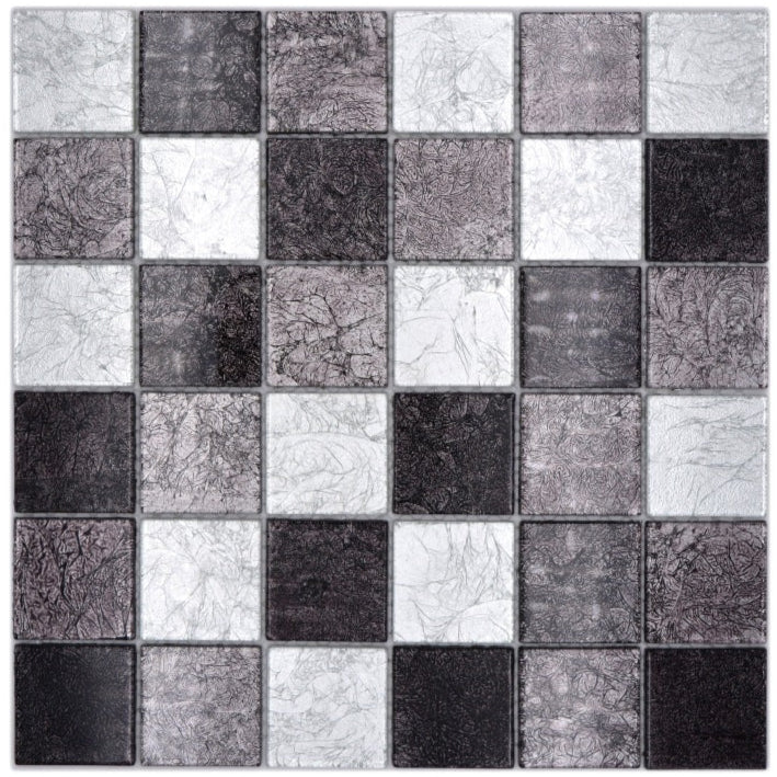 Kristall Silber Schachbrett Mosaikfliese