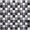 Kristall Silber Schachbrett Mosaikfliese - 23 x 23 x 8 mm