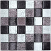 Kristall Silber Schachbrett Mosaikfliese - 48 x 48 x 8 mm
