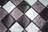 Kristall Silber Mosaikfliese - 48 x 48 x 8 mm