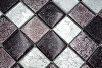 Kristall Silber Mosaikfliese - 48 x 48 x 8 mm