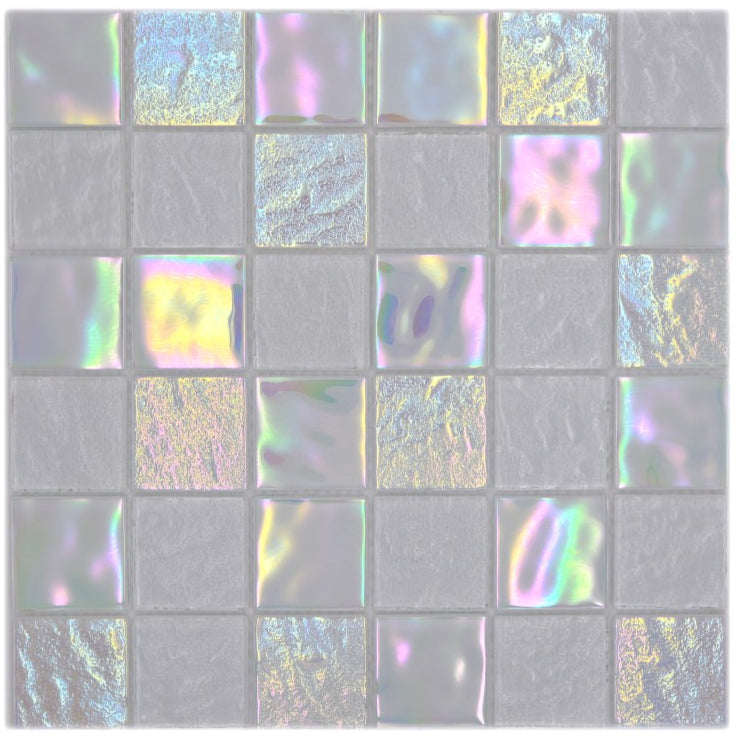 Krystal Weiss Glanz Mosaik Fliese 48x48 mm