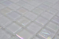 Irideszent Weiss Glanz Mosaik Fliese