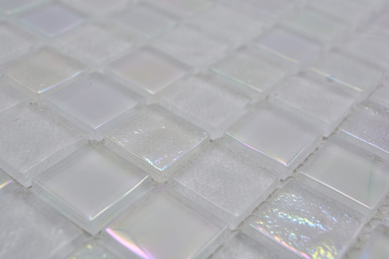 Irideszent Weiss Glanz Mosaik Fliese