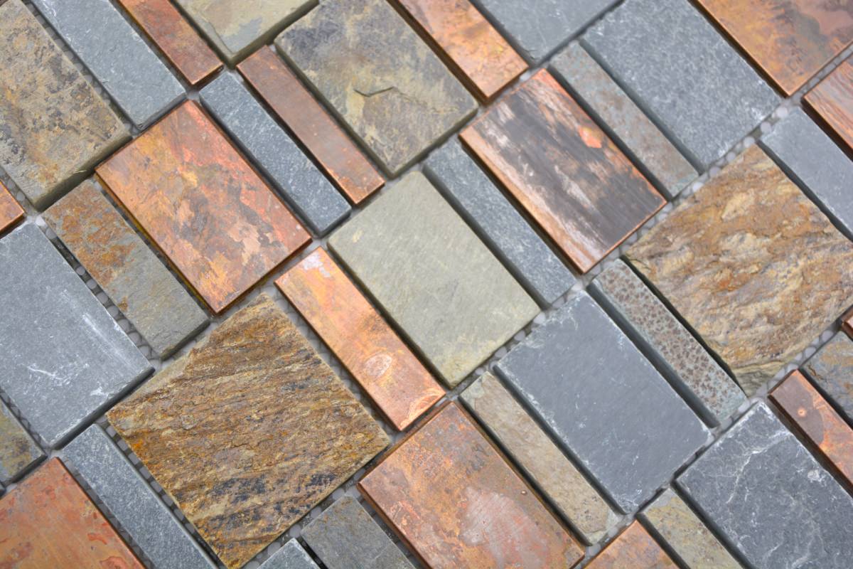 Kupfer Rustikal Schieferoptik Mosaikfliesen