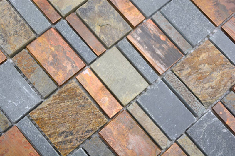 Kupfer Rustikal Schieferoptik Mosaikfliesen