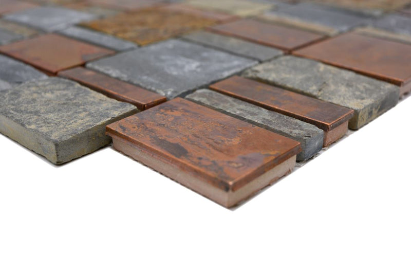 Kupfer Rustikal Schieferoptik Mosaikfliesen Wand Fliese